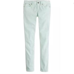 J crew's Too Toothpick Jeans Mint Turquoise 24 XS